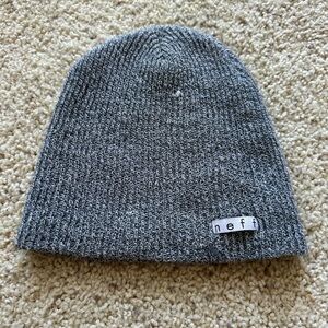 Neff Heather Gray Ribbed Knit Beanie